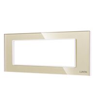Rama decorativa aparataj modular Luxion, cu rama de fixare, 6M, auriu, sticla, Luxion, LXI-GF006G