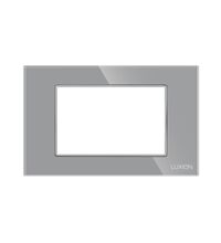 Rama decorativa aparataj modular Luxion, cu rama de fixare, 3M, gri, sticla, Luxion, LXI-GF003GY
