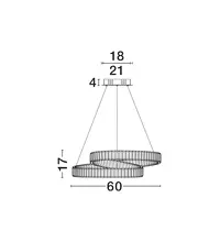 Pendul cristal LED Nova Luce Conceto, 50W, auriu-transparent, spirala