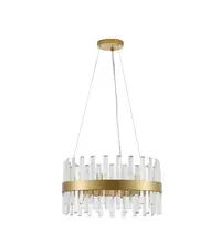 Candelabru cristal Nova Luce Crown, 14xG9, D55 cm, auriu