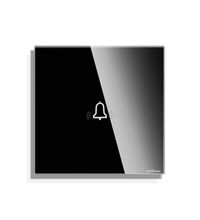 Panou intrerupator cu revenire mini TOUCH, sticla, negru, Luxion