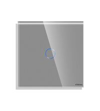 Panou intrerupator simplu mini TOUCH, sticla, gri, Luxion