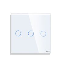 Panou intrerupator triplu mini TOUCH, sticla, alb, Luxion