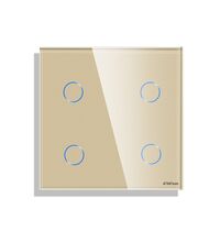 Panou intrerupator cvadruplu mini TOUCH, sticla, auriu, Luxion