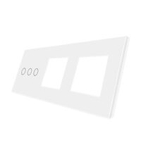 Panou intrerupator triplu+priza +priza TOUCH, sticla, alb, Luxion