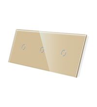 Panou intrerupator simplu+simplu+simplu TOUCH, sticla, auriu, Luxion