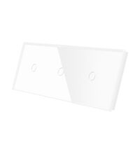 Panou intrerupator simplu+simplu+simplu TOUCH, sticla, alb, Luxion