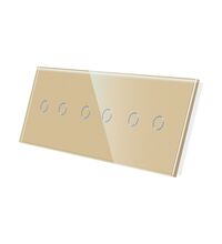 Panou intrerupator dublu+dublu+dublu TOUCH, sticla, auriu, Luxion