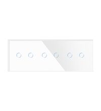 Panou intrerupator dublu+dublu+dublu TOUCH, sticla, alb, Luxion