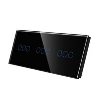Panou intrerupator triplu+triplu+triplu TOUCH, sticla, negru, Luxion