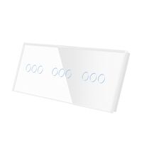 Panou intrerupator triplu+triplu+triplu TOUCH, sticla, alb, Luxion