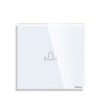 Panou intrerupator cu revenire mini TOUCH, sticla, alb, Luxion