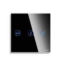 Panou intrerupator pentru jaluzele mini TOUCH, sticla, negru, Luxion