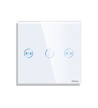Panou intrerupator pentru jaluzele mini TOUCH, sticla, alb, Luxion