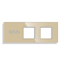 Panou intrerupator cu variator+priza +priza TOUCH, sticla, auriu, Luxion