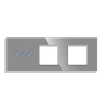 Panou intrerupator cu variator+priza +priza TOUCH, sticla, gri, Luxion