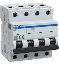 Siguranta automata (disjunctor) tetrapolara Tracon, 4P, 63A, curba C, 6kA