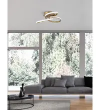 Lustra LED Nova Luce Fusion, 40W, 3000K, alama, auriu