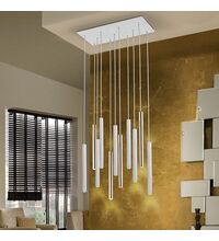 Pendul LED Schuller Varas, 55W, alb-auriu, dimabil, telecomanda