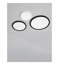 Plafoniera LED Nova Luce Cerium, 30W, CCT 2700/3000/3500/4000/6500K, 2700 lumeni, D397 mm, negru, dimabil Triac