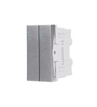 Intrerupator modular dublu Luxion, 1M, argintiu, LXI-011GY