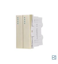 Intrerupator modular cap scara dublu Luxion, 2M/1M, auriu, LXI-012G