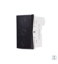 Intrerupator modular pentru jaluzele cu revenire Luxion, 1M, negru, LZI-064B