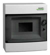 Tablou electric PVC, 8 module, aplicat, Noark, IP40, cu usa transparenta, 101497