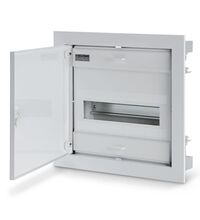 Tablou electric metalic, 12 module, incastrat, Scame, IP40, cu usa mata, 677.1012.1