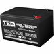 Acumulator TED, 12V, negru, 12.5A, F2/T2, TED12125