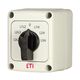Comutator voltmetric ETI, 4 linii si 3 faze, in cutie, 3P, 16A, L1L2-L1L3-L2L3-0-L1N-L2N-L3N, 004773201