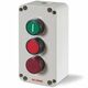 Cutie pentru comanda Scame, 3 butoane, verde/rosu/rosu, cu revenire si lampa de semnalizare, 1NI+1ND, 590.PR03A