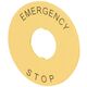 Placa indicatoare Gewiss, rotunda "EMERGENCY STOP", galben, D22, GW74523