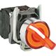 Selector cu maneta scurta cu retinere, luminoasa, 1ND+1NI, portocaliu, 0-1, Schneider, XB4BK125M5