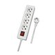 Prelungitor 4 posturi Electrotechniki, 2P+E, intrerupator, 1.5 metri, alb, 16A