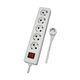 Prelungitor 5 posturi Electrotechniki, 2P+E, intrerupator, 3 metri, alb, 16A