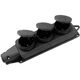 Multipriza 3 posturi 16A, 2P+E, cu capac, negru, Comtec, MF0012-86250