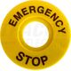 Placa indicatoare Tracon, rotunda "EMERGENCY STOP", galben, 60mm, D22, NYG3-ES60