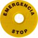 Placa indicatoare Tracon, rotunda "EMERGENCY STOP", galben, 90mm, D22, NYG3-ES90