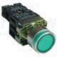Buton comanda Tracon, cu revenire si lumina ON, verde, cu rezistor, 230VAC, D22, NYGBW3371Z