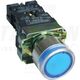 Buton comanda Tracon, cu revenire si lumina ON, 1ND, albastru, NYGBW33K