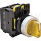 Selector cu maneta scurta cu revenire, luminoasa, 1ND+1NI, galben, 1-0-2, Tracon, NYK3-SL34Y