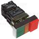 Buton comanda Tracon, Start-Stop, luminoasa, cu rezistor, in relief, 1NI+1ND, verde/portocaliu/rosu, NYKK8475