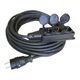 Prelungitor 3 posturi ECA, 2P+E, trafic greu, 10 metri, negru, MCCGi 3X1.5mmp