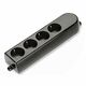 Multipriza 4 posturi Scame, 2P+E, negru, 16A