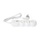 Prelungitor 3 posturi Wconn, 2P+E, intrerupator, 5 metri, alb, 16A