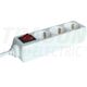 Prelungitor 3 posturi Tracon, 2P+E, intrerupator, 1.5 metri, alb, 16A, HK