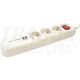 Prelungitor 3 posturi Tracon, 2P+E, intrerupator, 1.5 metri, alb, 16A