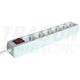 Prelungitor 6 posturi Tracon, 2P+E, intrerupator, 3 metri, alb, 16A, HK