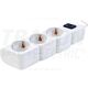 Prelungitor 3 posturi Tracon, 2P+E, intrerupator, 1.5 metri, alb, 16A, HKD